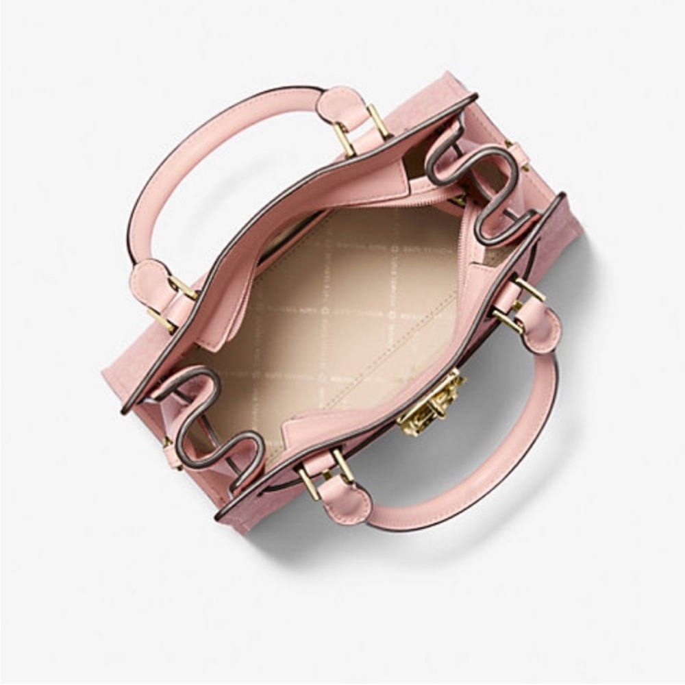 MICHAEL KORS Hamilton Small Satchel Dark Powder Blush NWT - Picture 6 of 10